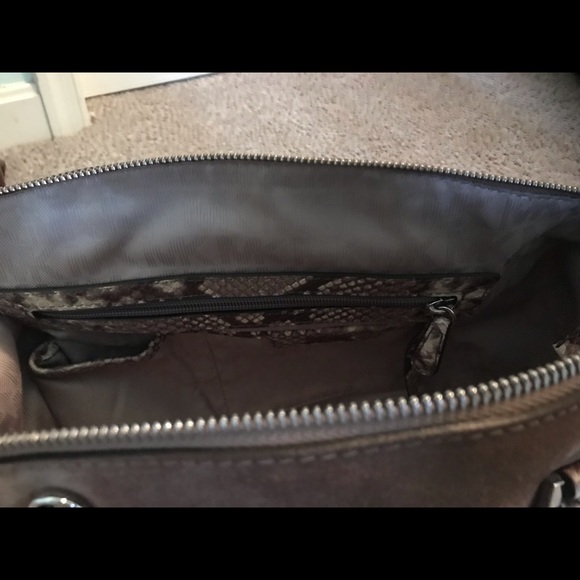 Authentic Michael Kors Suede and Snakeskin Satchel - Picture 8 of 10
